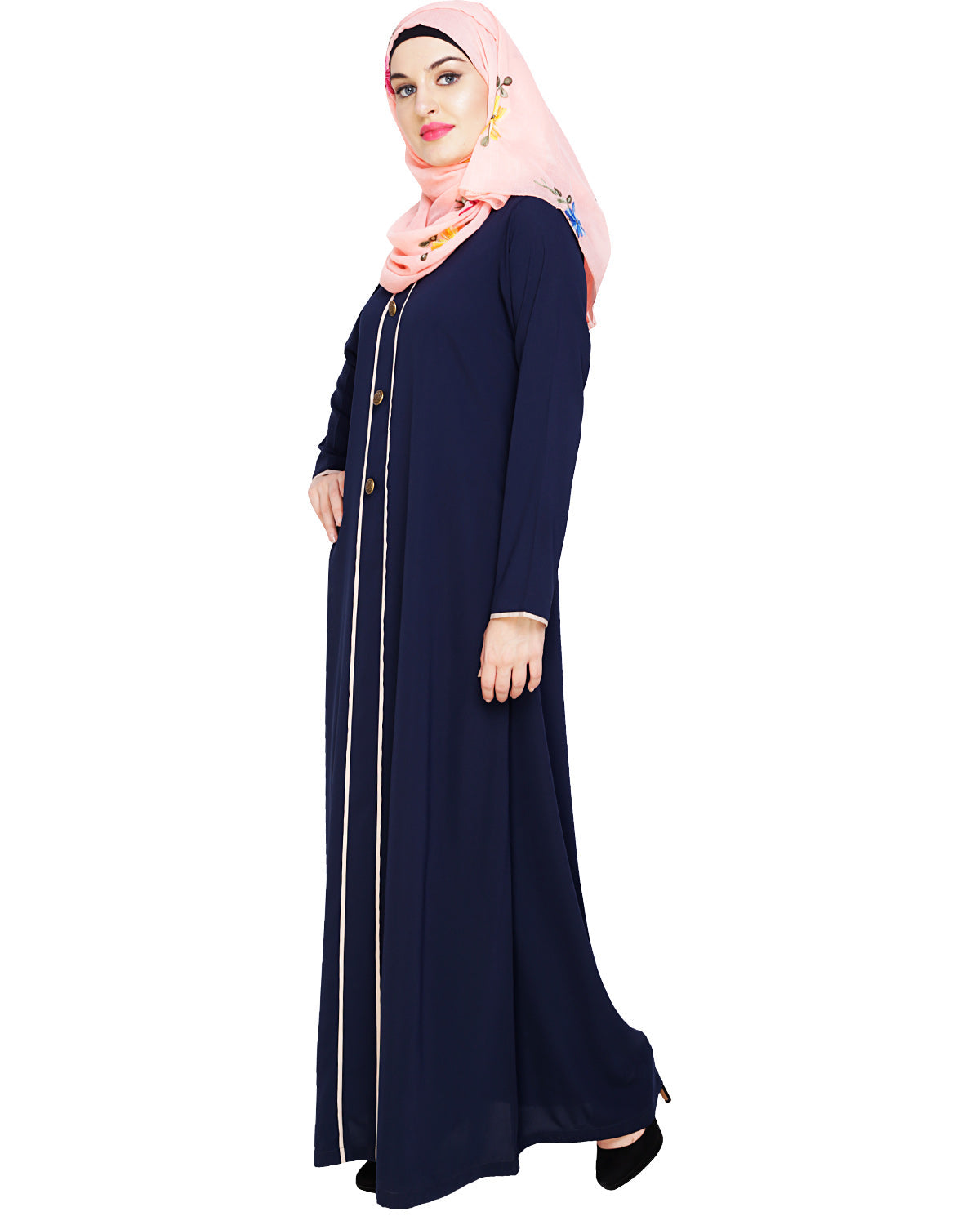 Sober Abaya with Detailing Black