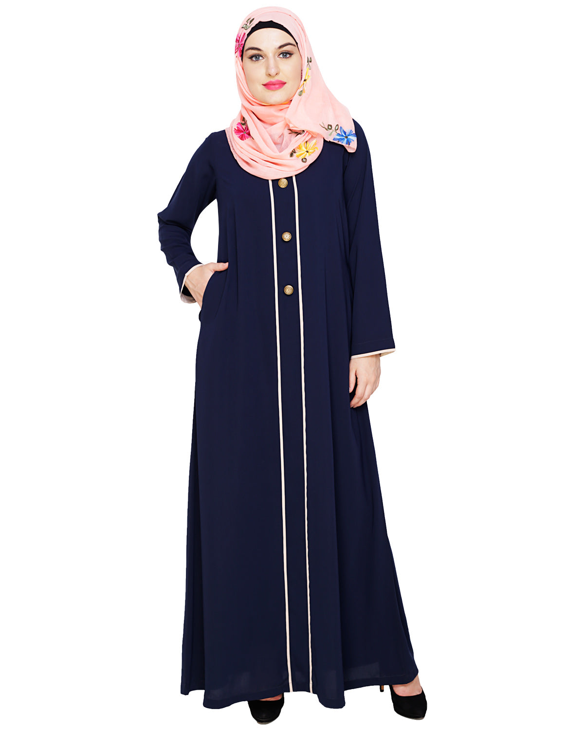 Sober Abaya with Detailing Black