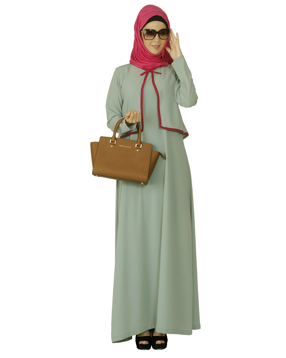 Sage Green Caped Abaya Sage Green