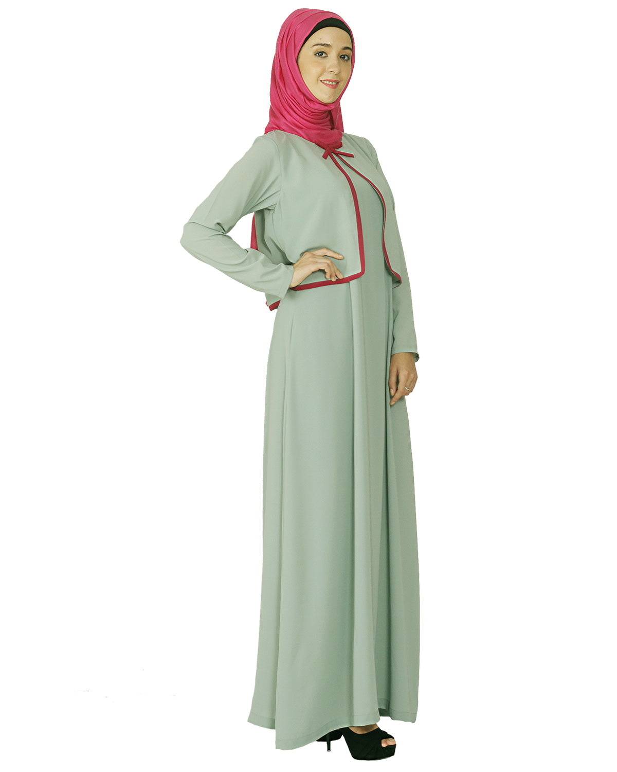 Sage Green Caped Abaya Sage Green
