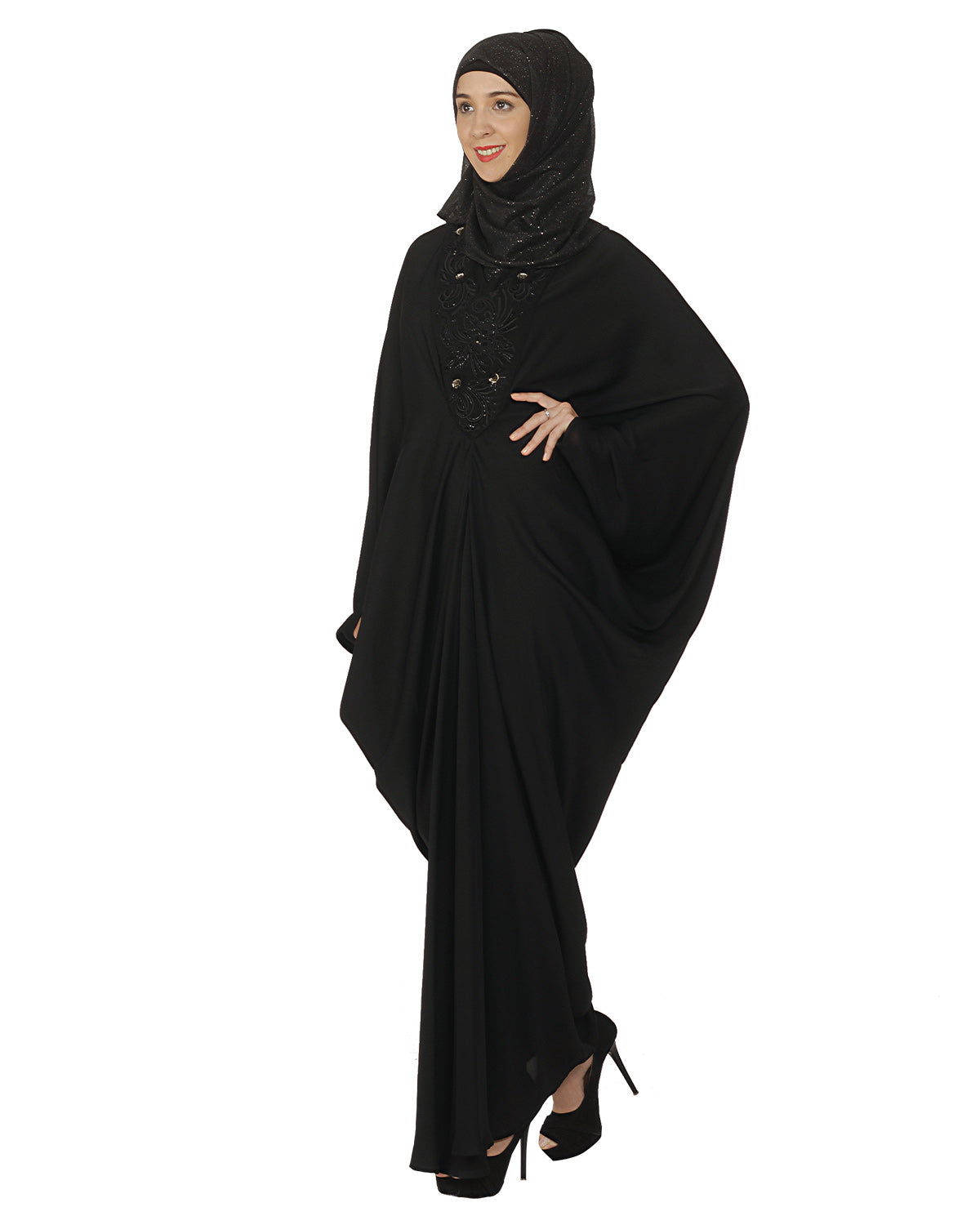Black Katan with Katdana Embroidery