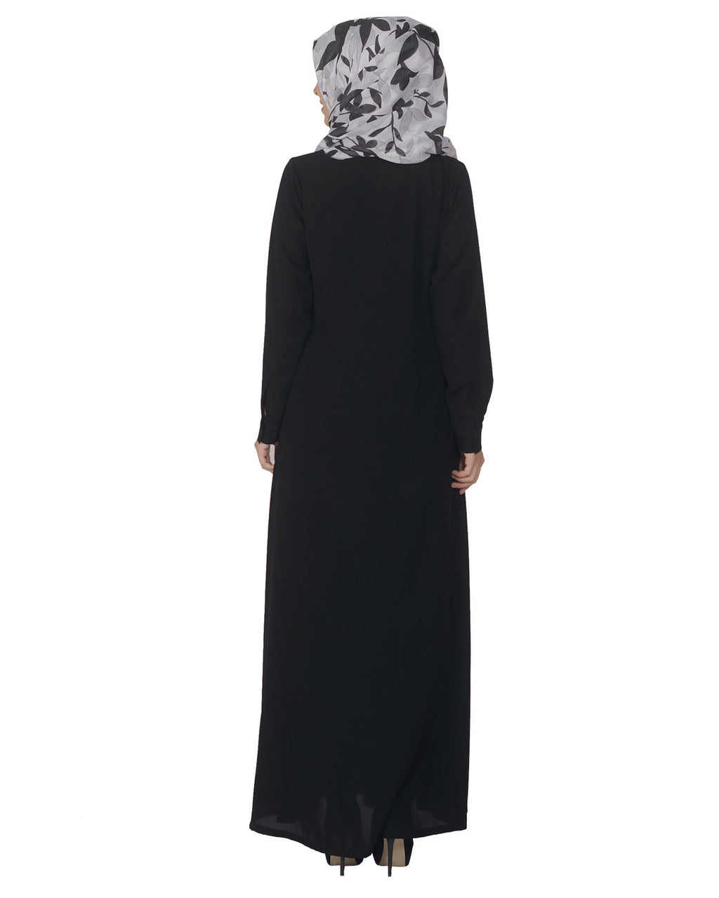 Pintuck Abaya Black
