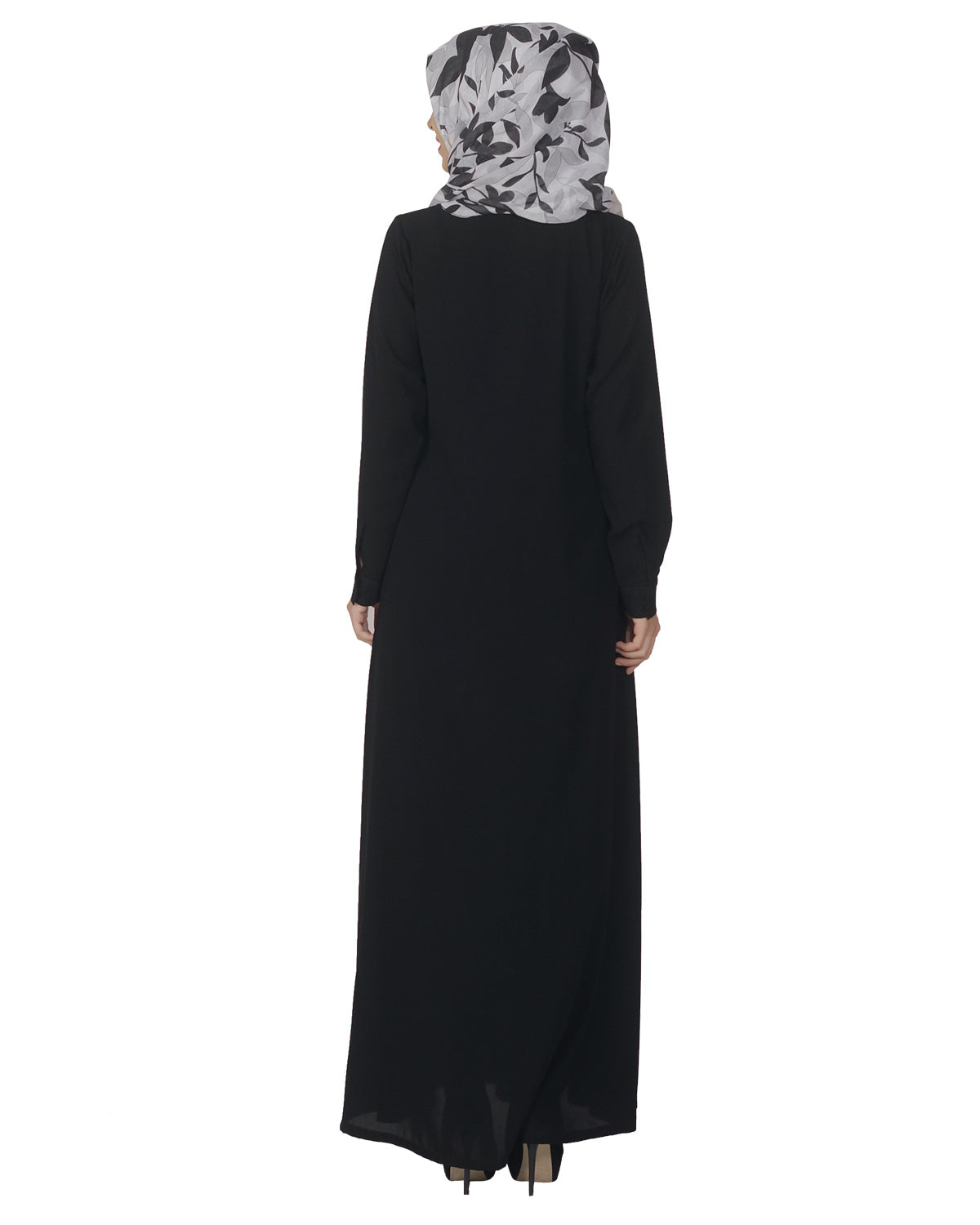 Pintuck Abaya Black