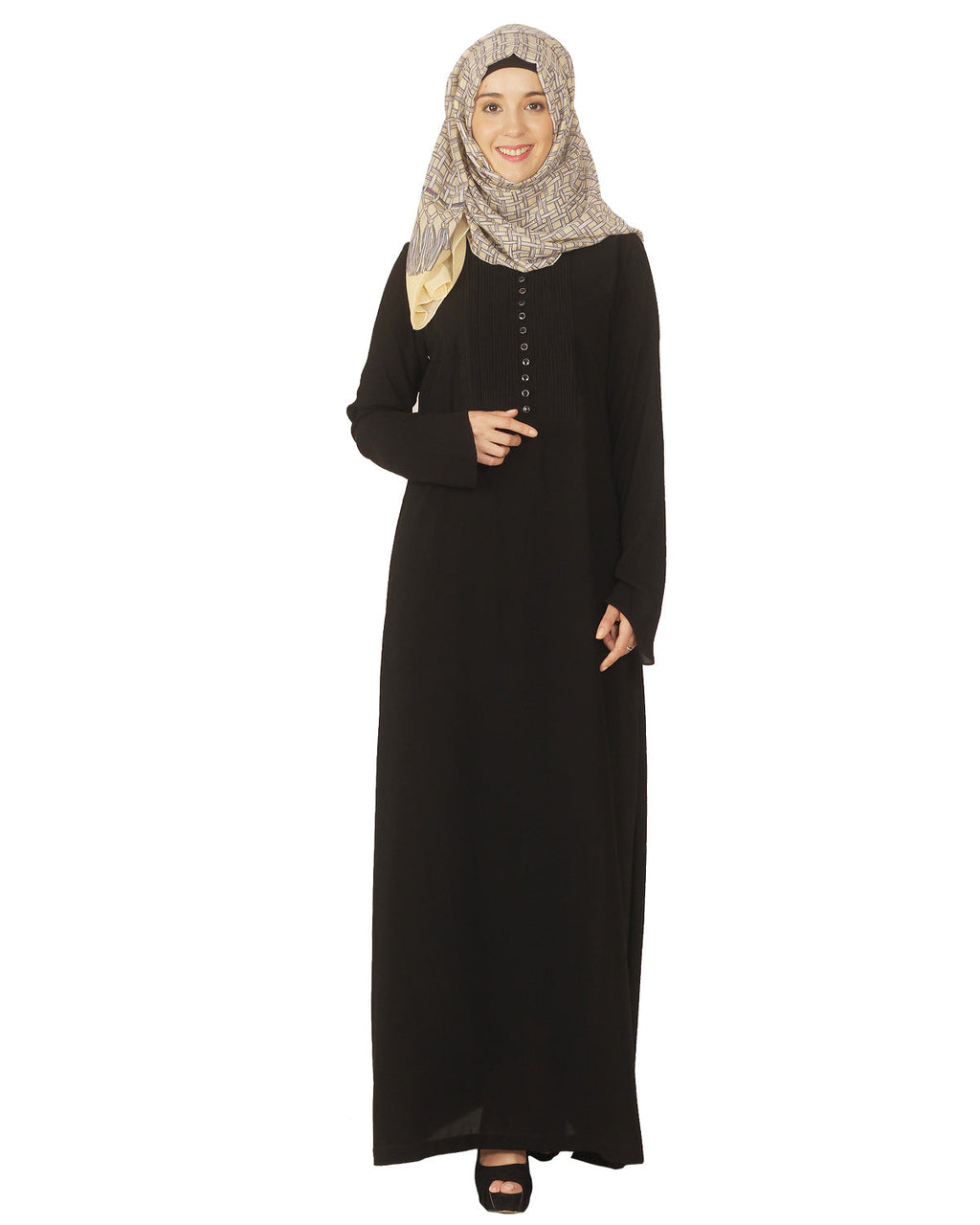 Pintuck Abaya Classice Black