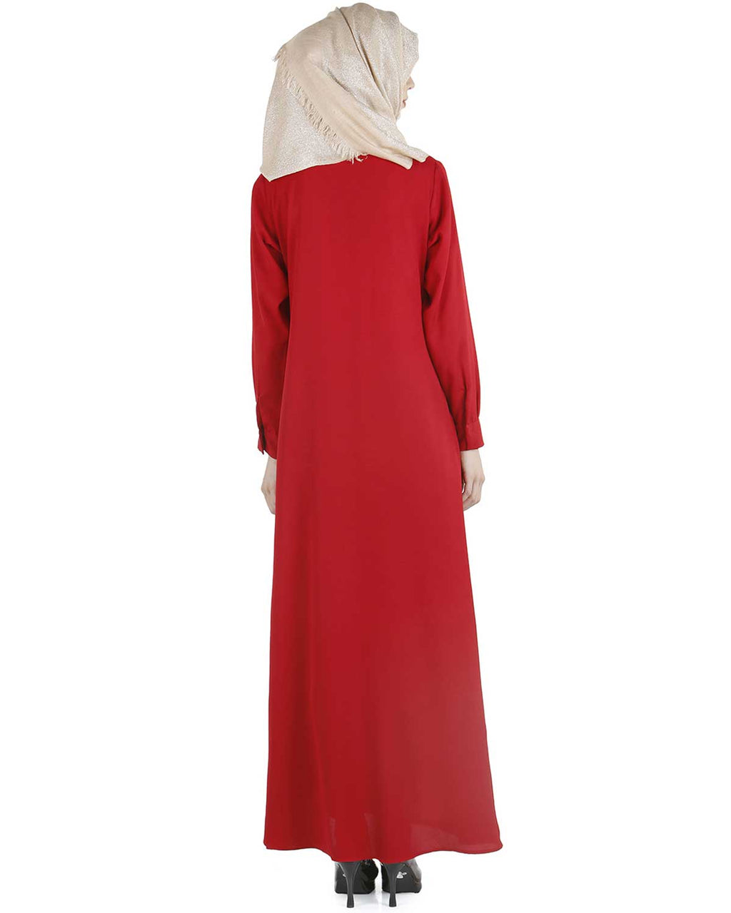 Pintuck Abaya Maroon