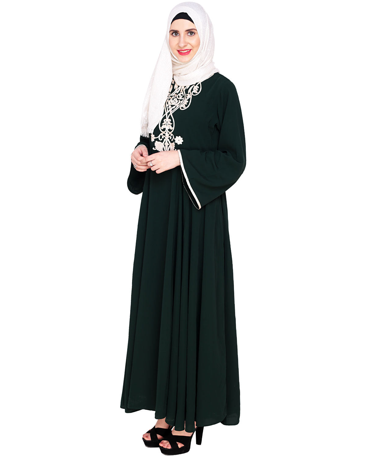 Flared Abaya Green