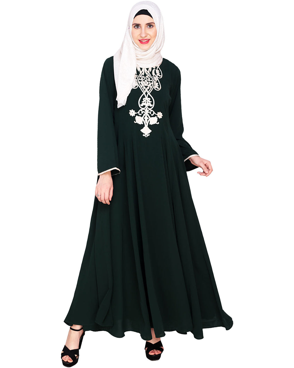 Flared Abaya Green