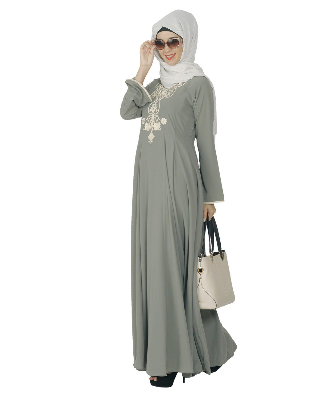Flared Abaya Grey