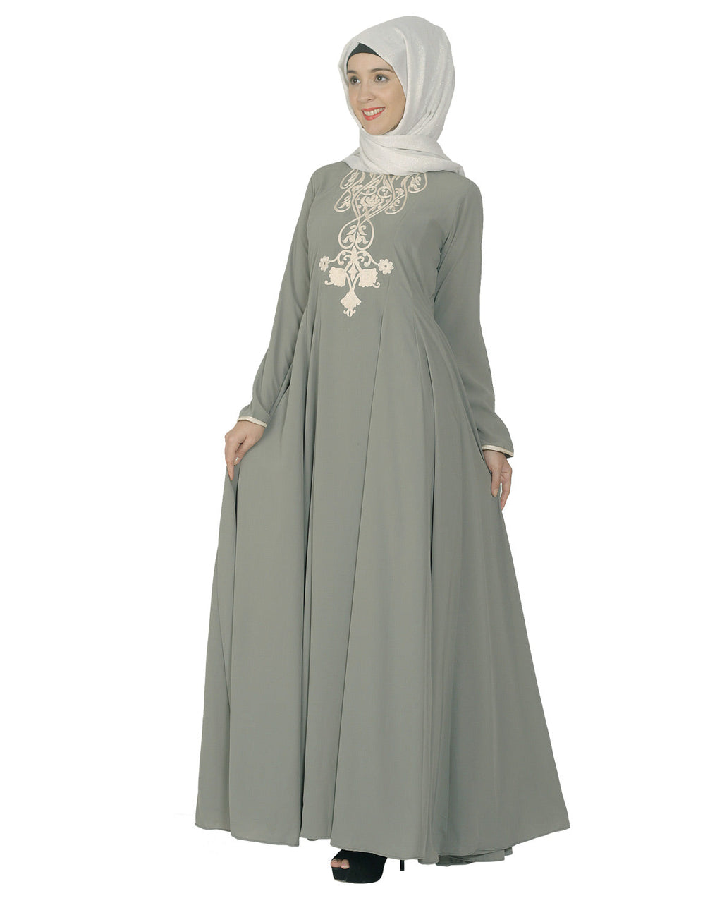 Flared Abaya Grey