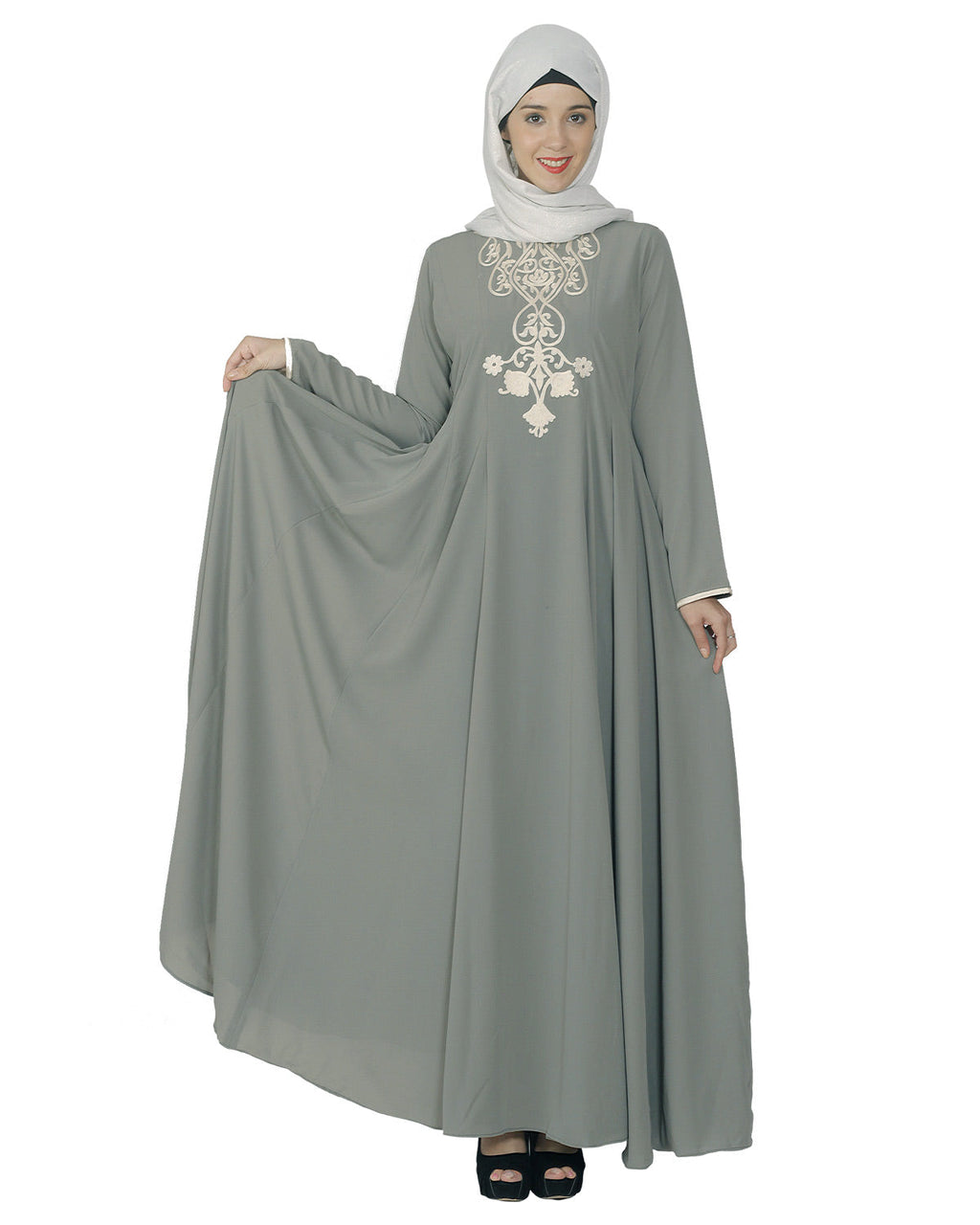 Flared Abaya Grey