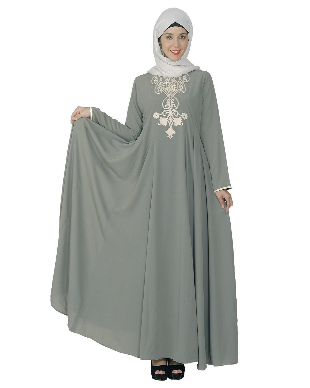 Flared Abaya Grey