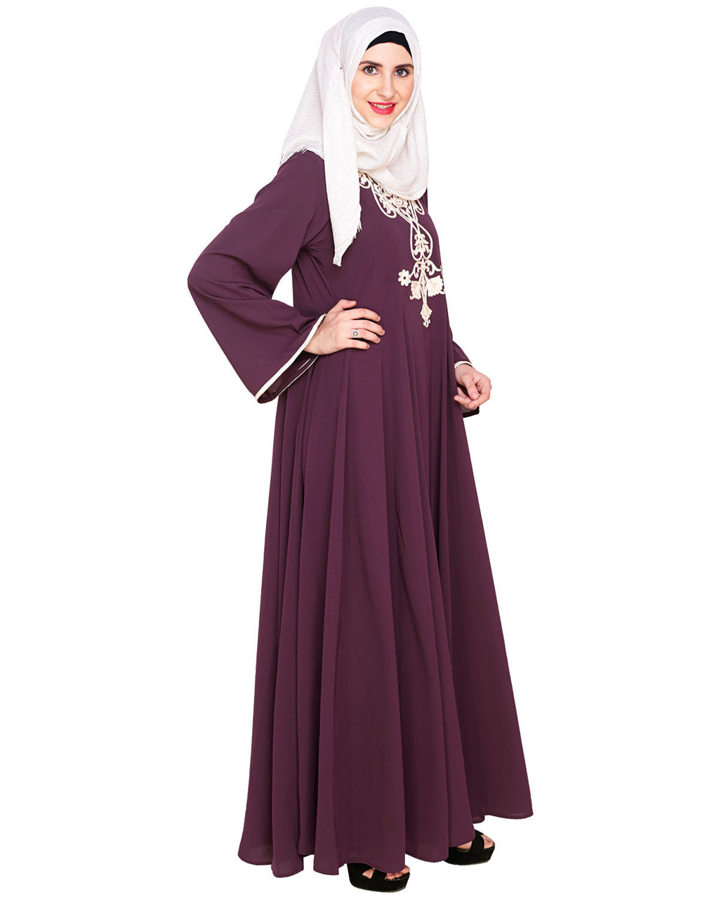 Flared Abaya Purple