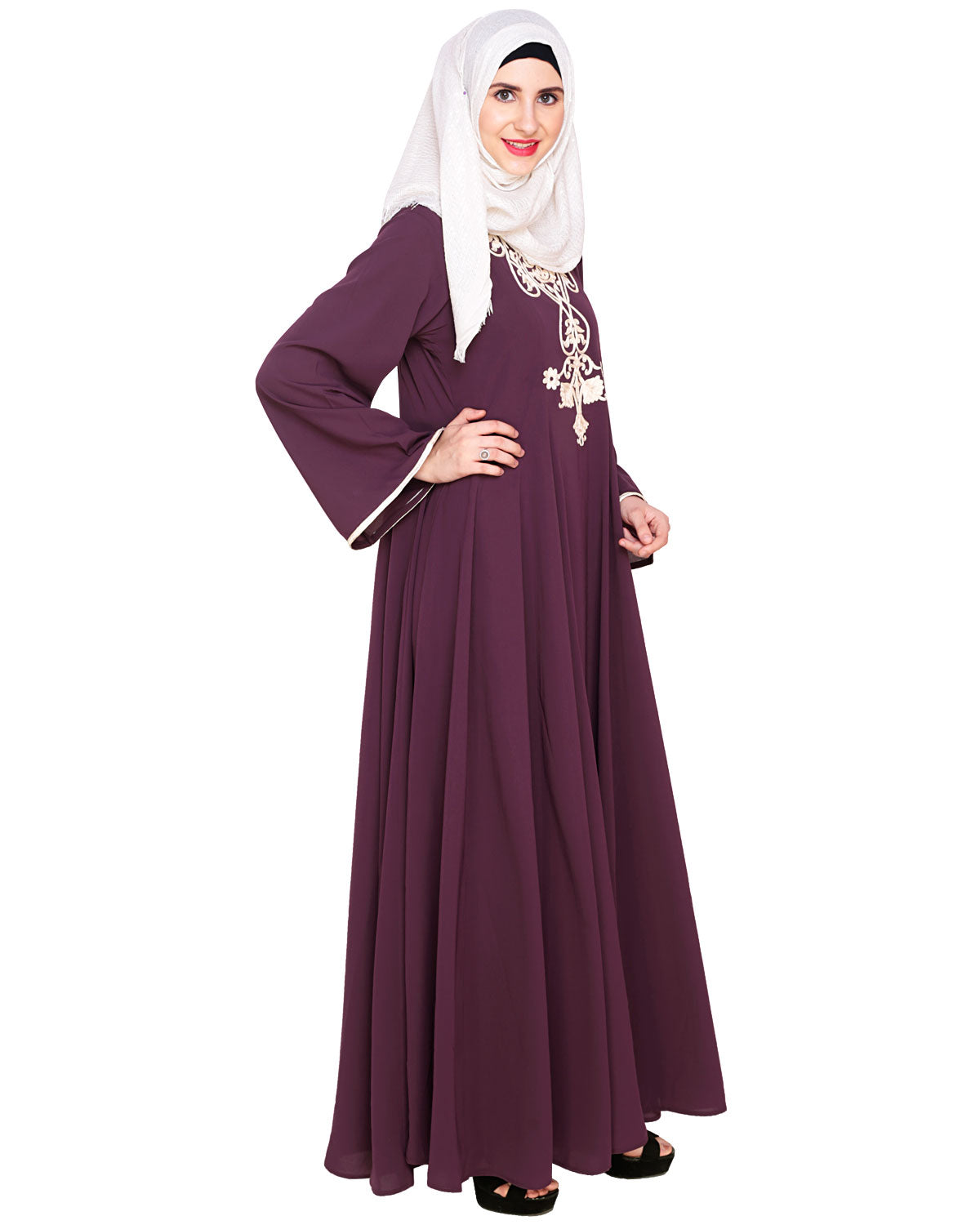 Flared Abaya Purple