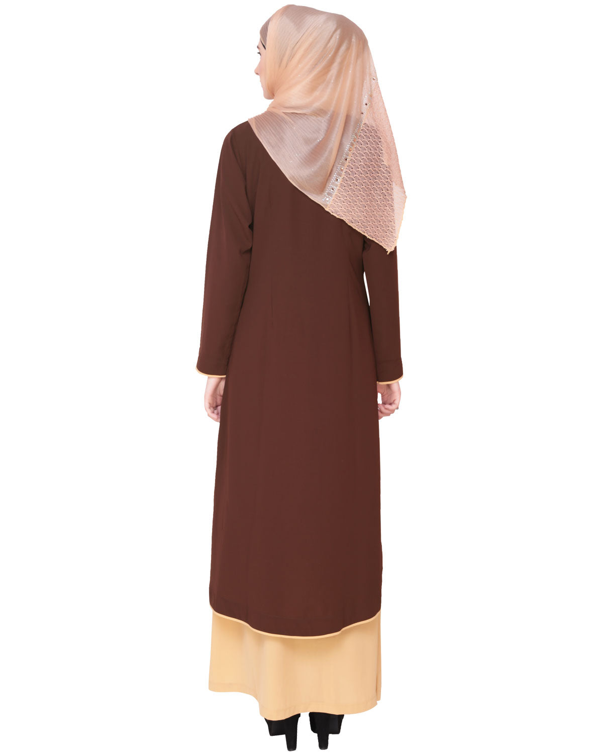 Two-in-one Abaya Brown & Beige