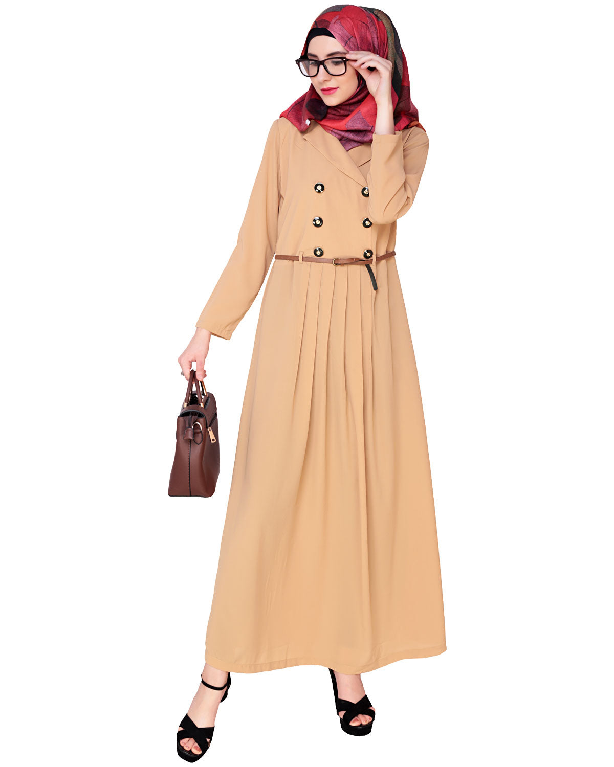 Fawn Coat Style Abaya Beige