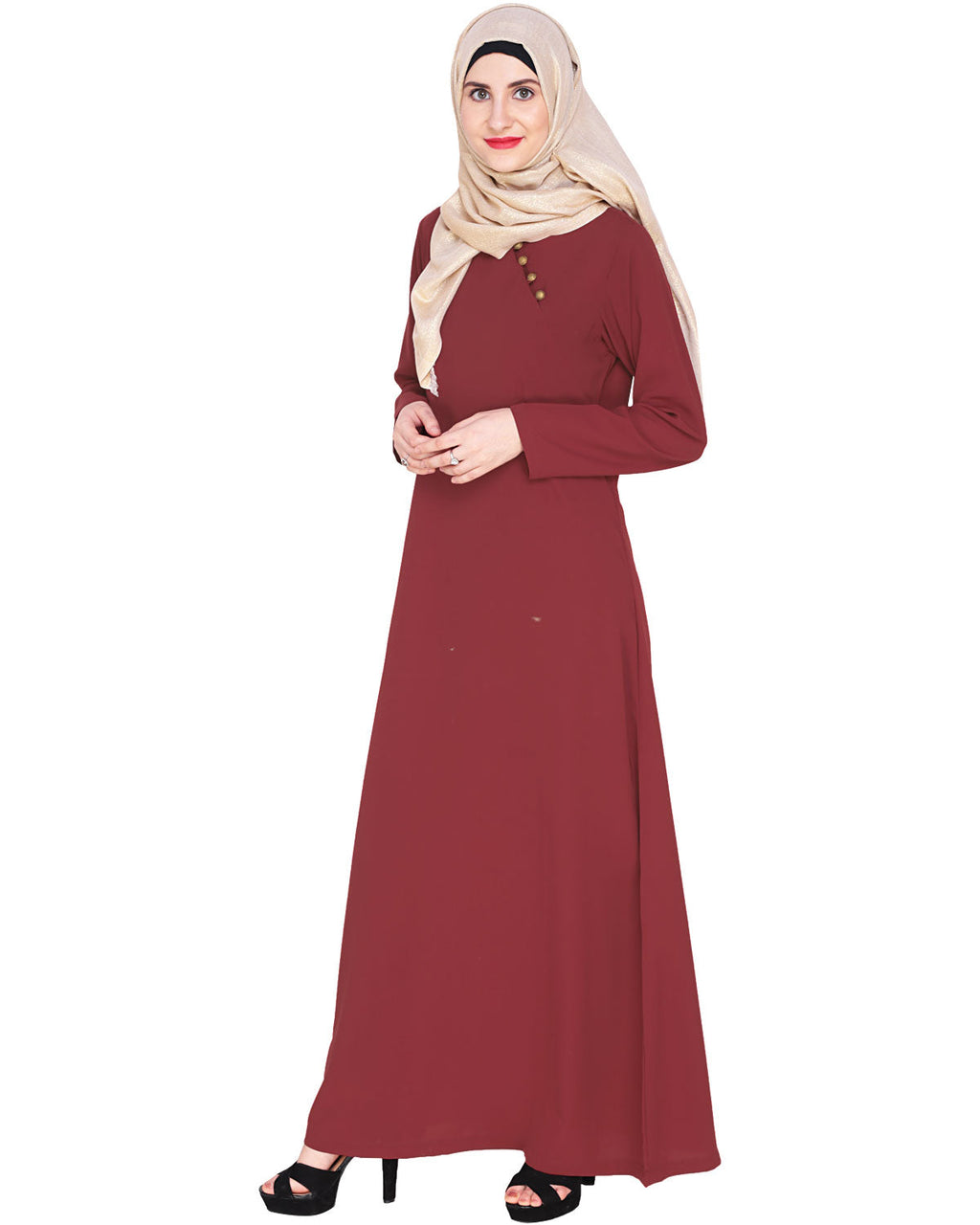 Trendy Abaya Dress Wine
