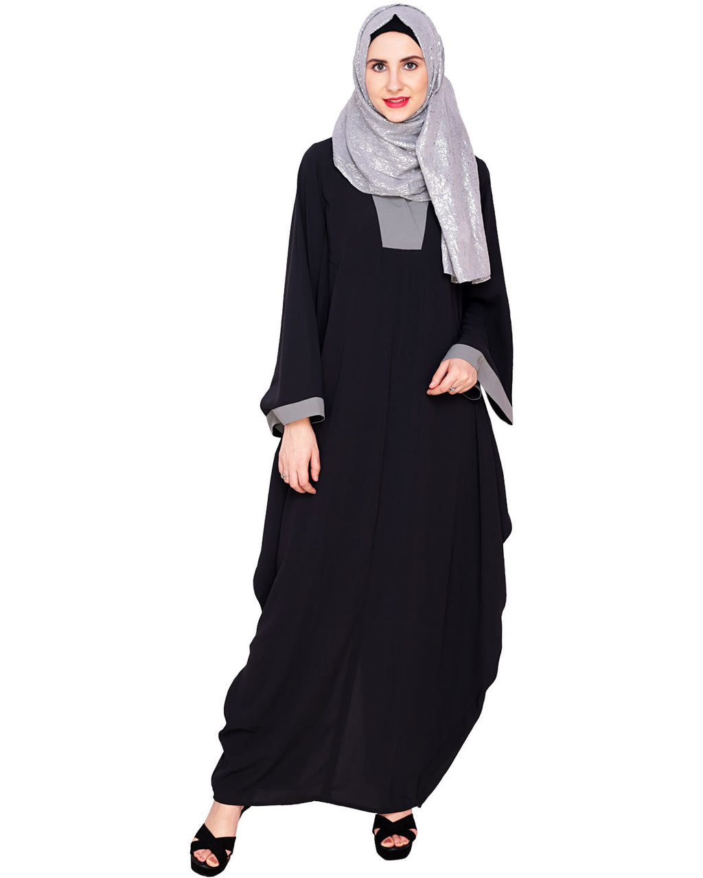 Wine Kaftan Dark Grey Free Size