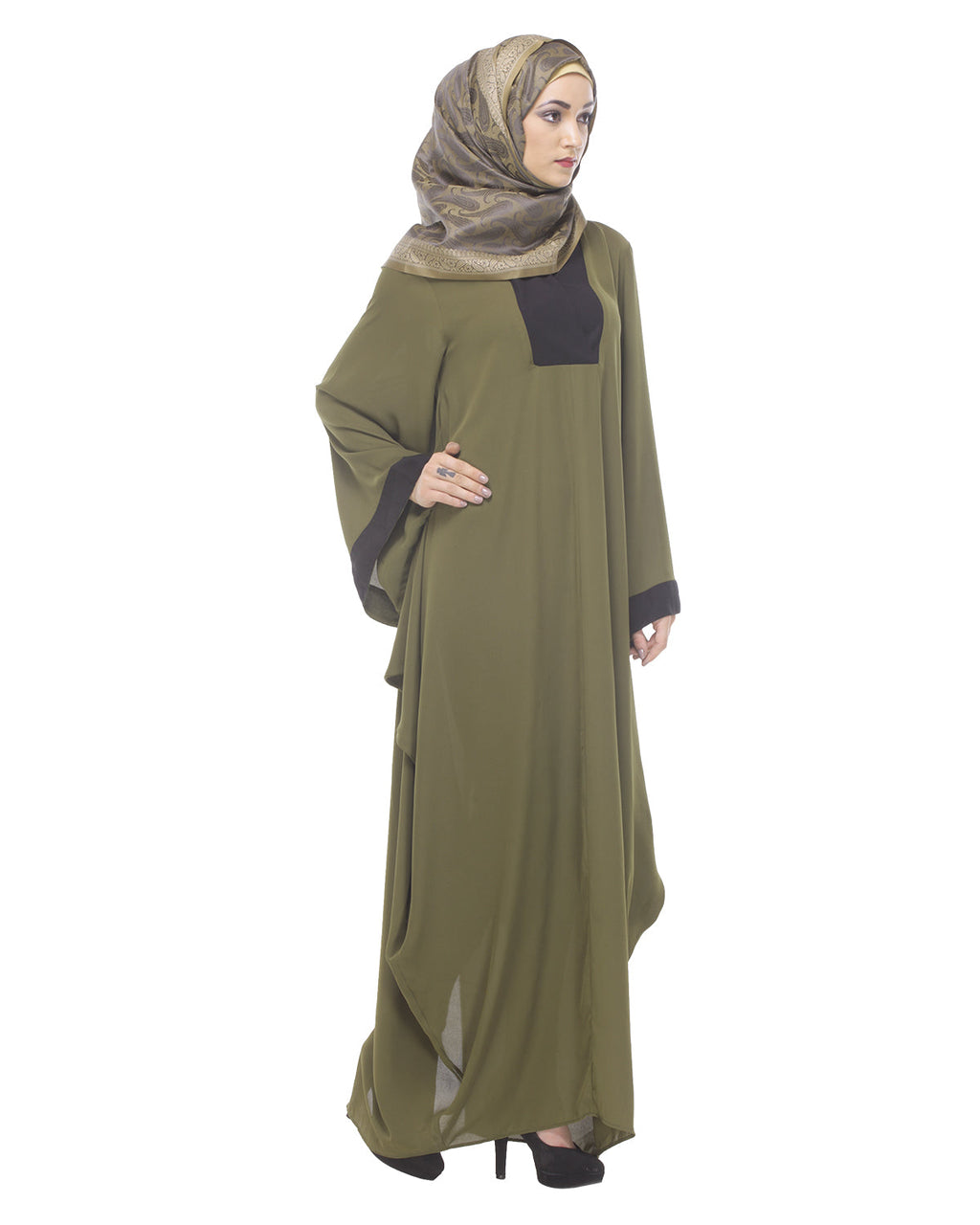 Wine Kaftan Olive Free Size