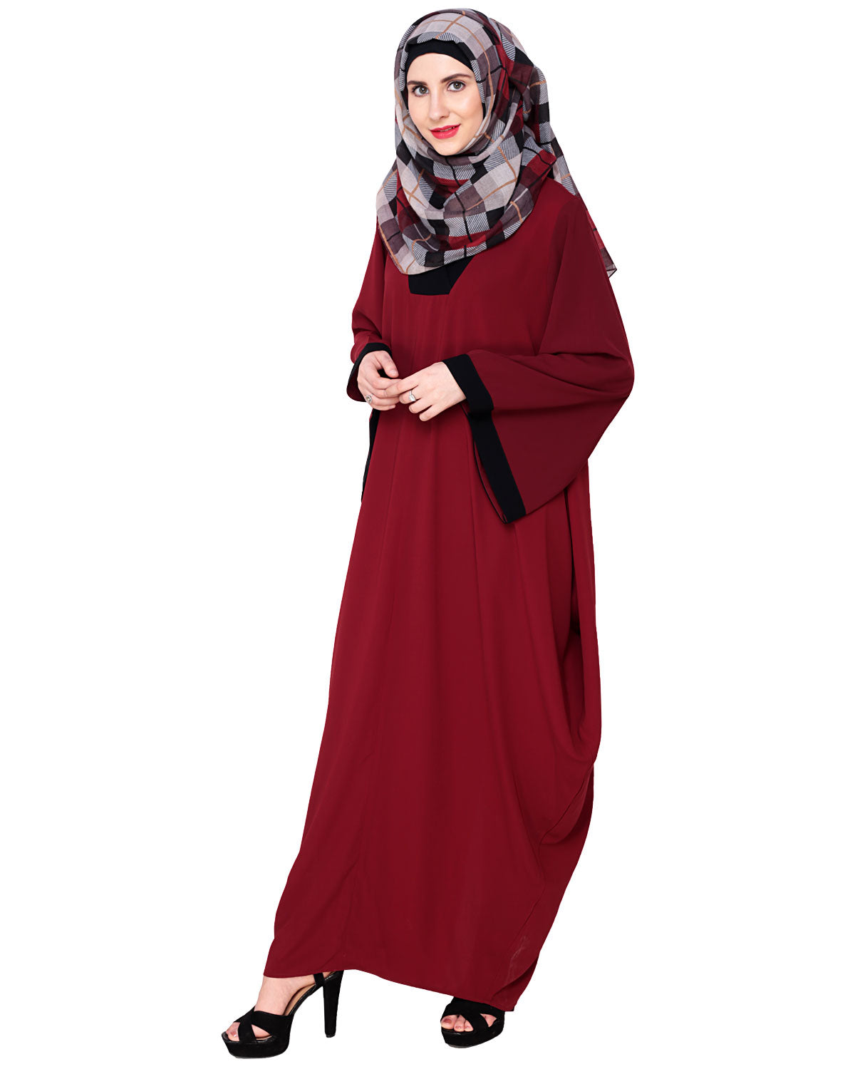Wine Kaftan Olive Free Size