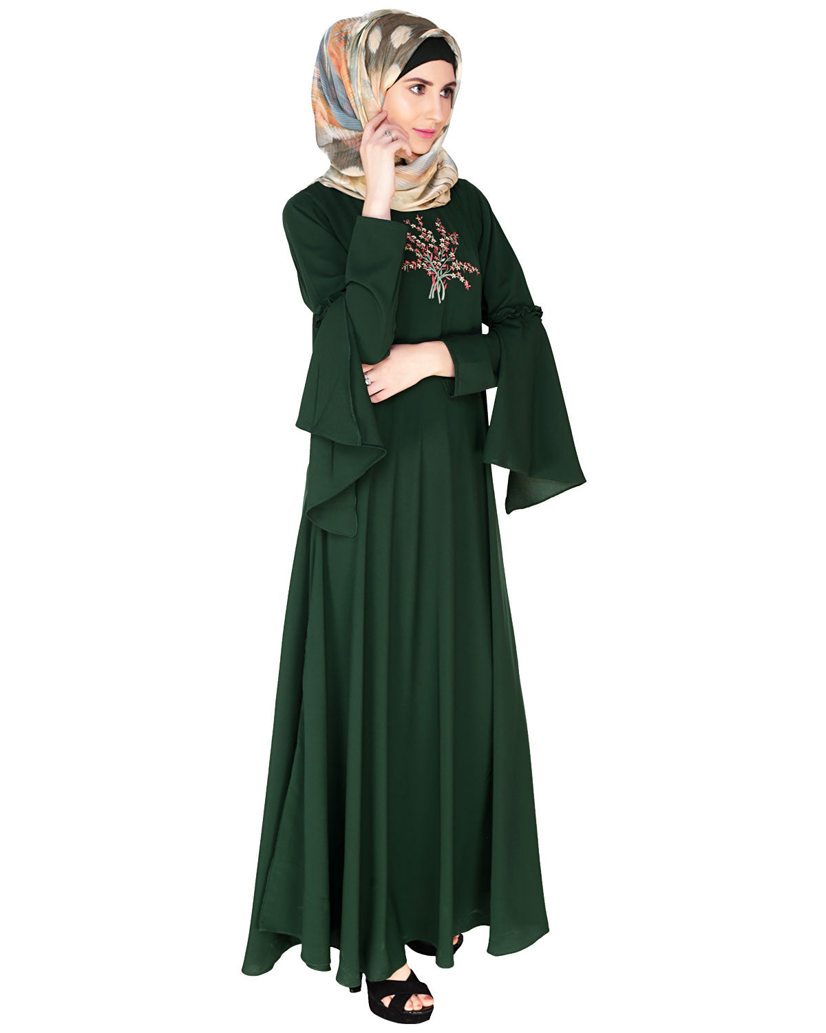 Crew Collar Abaya Green