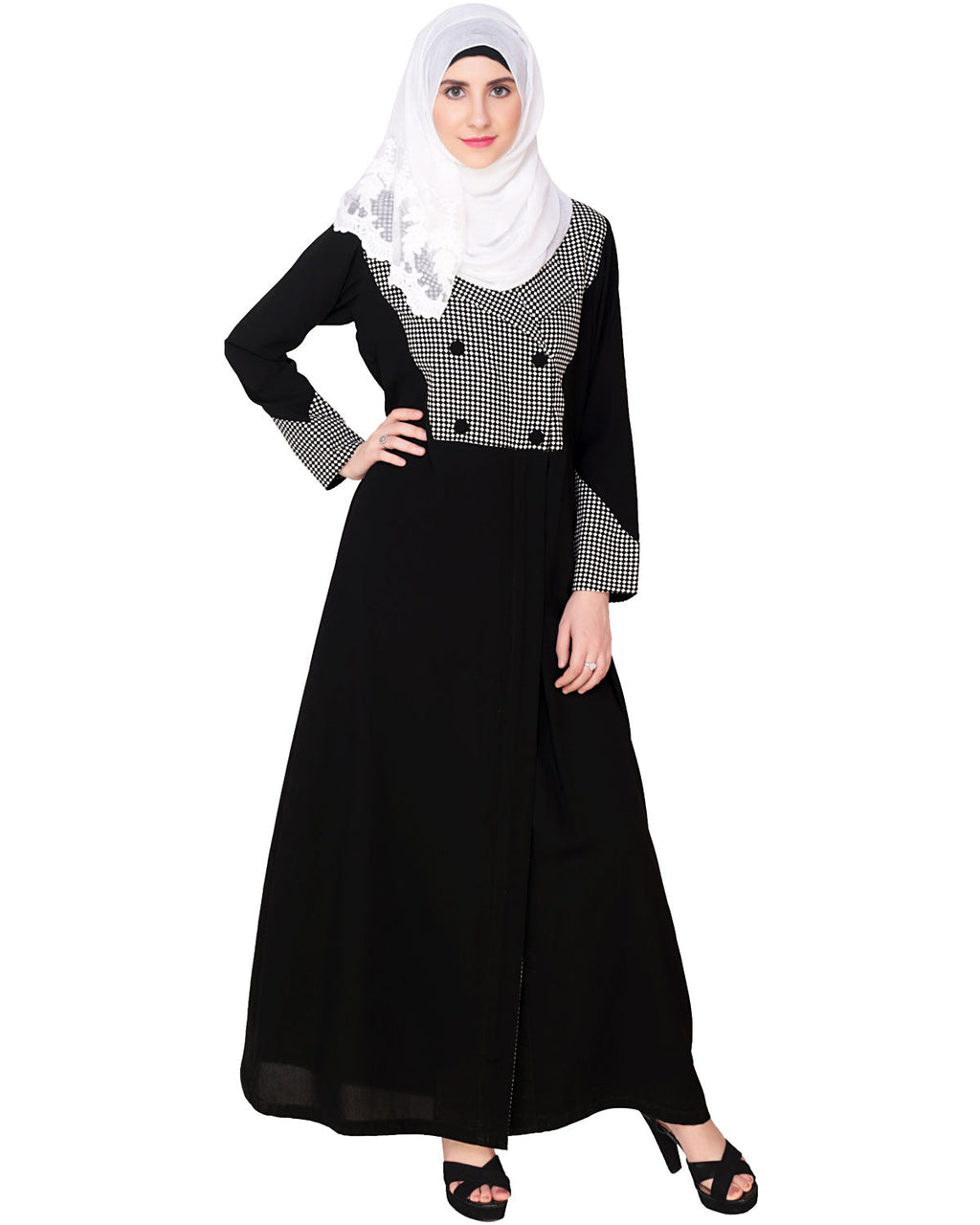 Classic Black Coat Abaya Black