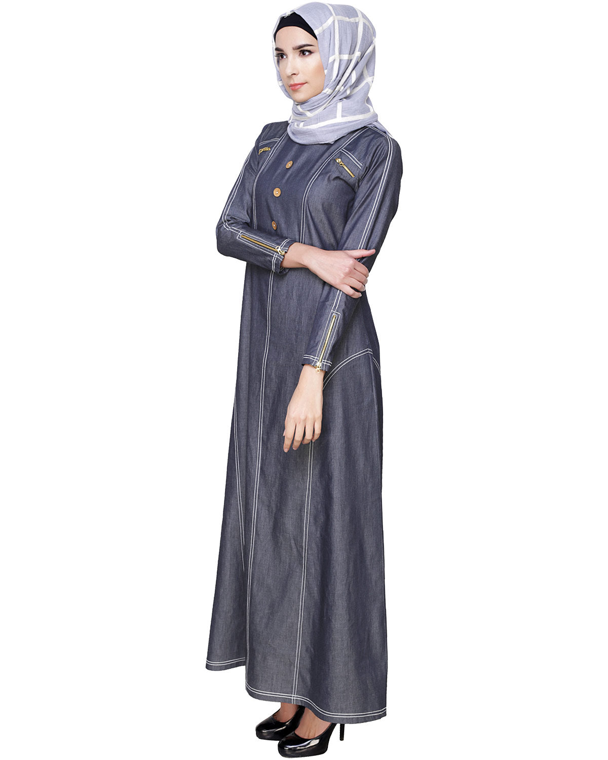 Modish Denim Abaya Blue
