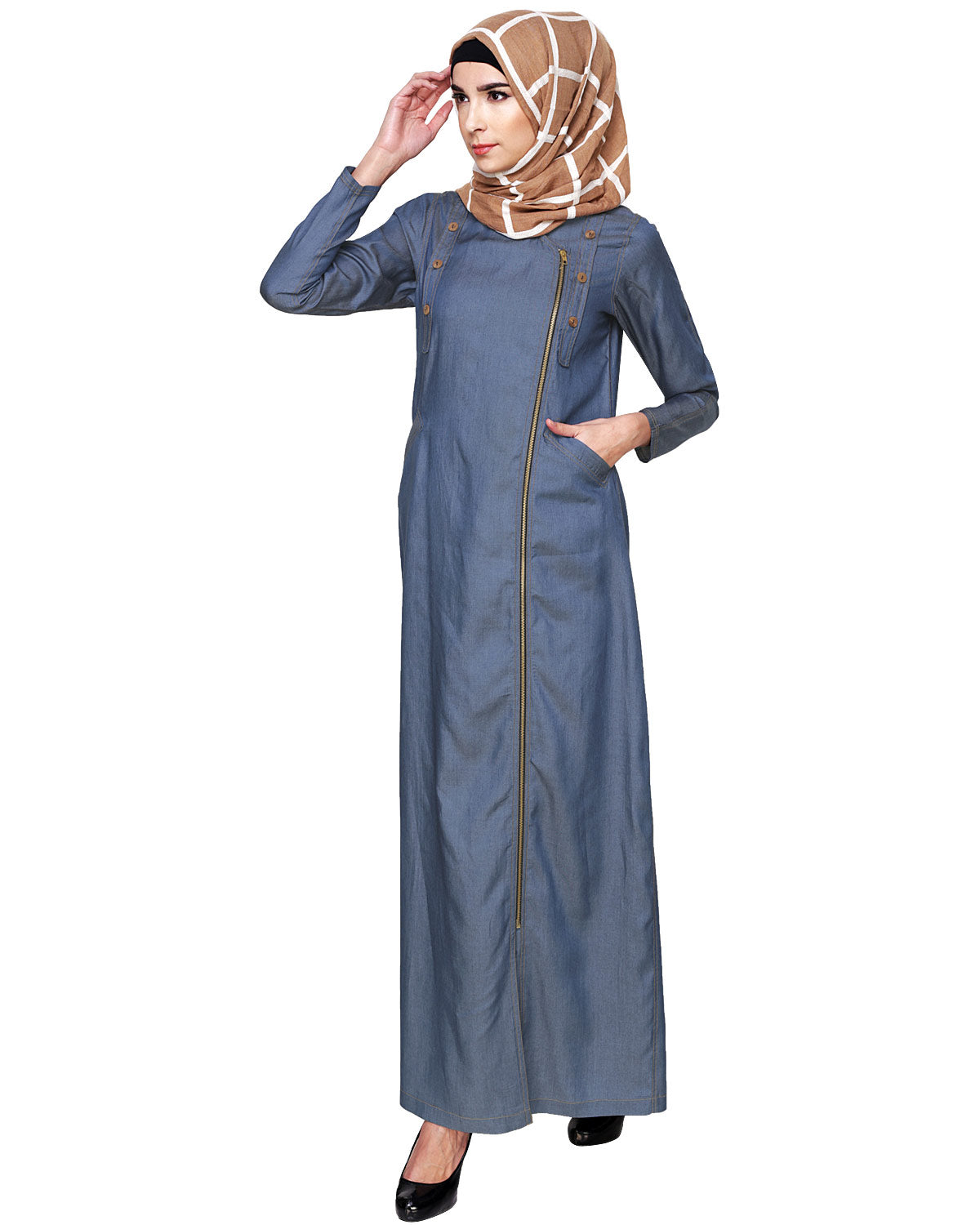 Chic Denim Abaya Blue