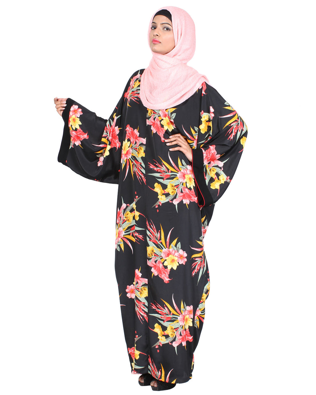 Botanical Kimono Kaftan Black