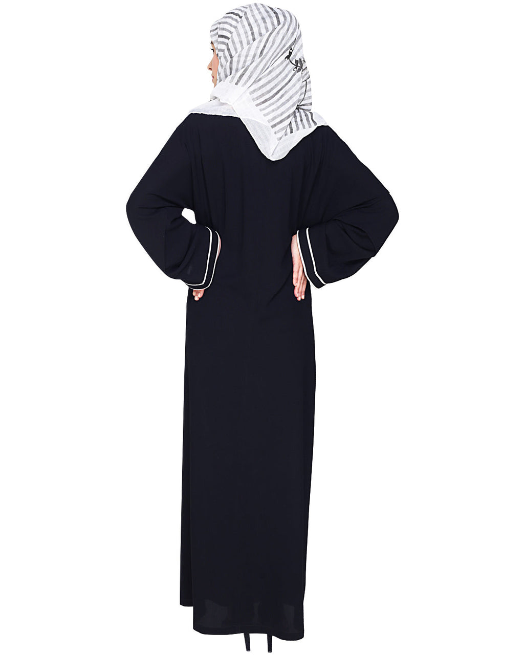 Intrigue Angrakha Dubai Style Abaya Black