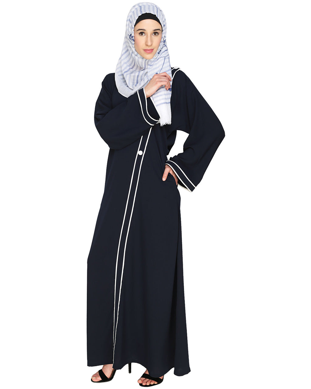 Intrigue Angrakha Dubai Style Abaya Blue