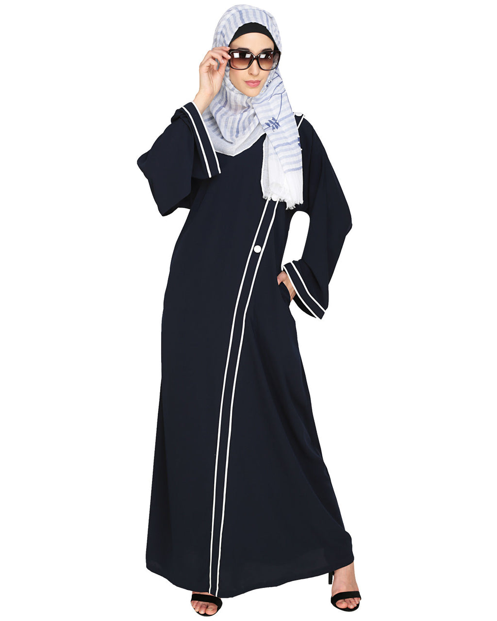 Intrigue Angrakha Dubai Style Abaya Blue