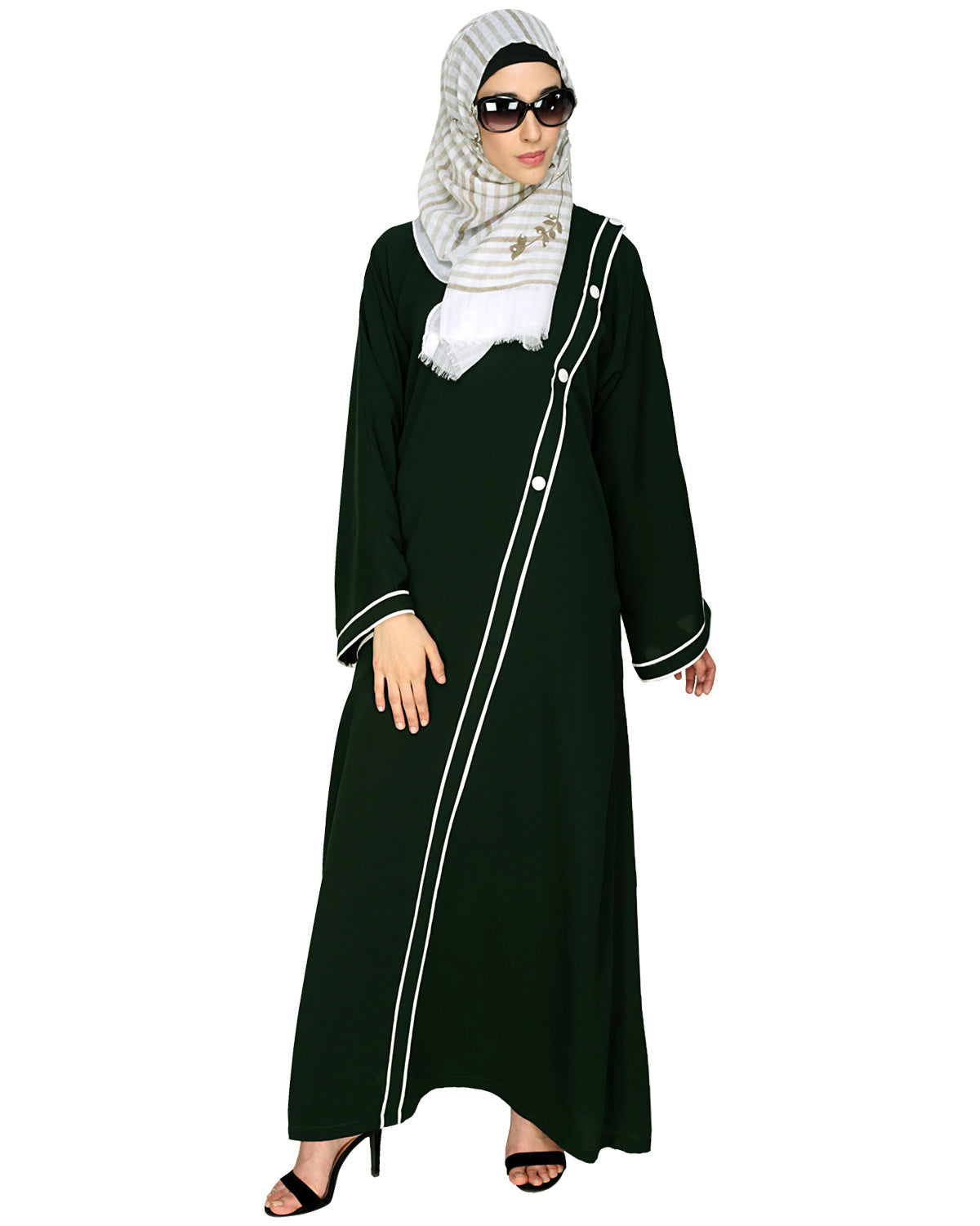 Intrigue Angrakha Dubai Style Abaya Green