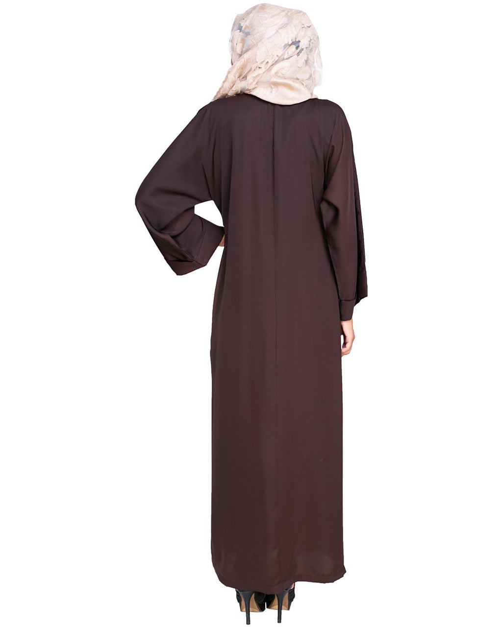 Orchid Dubai Style Abaya Dark Brown