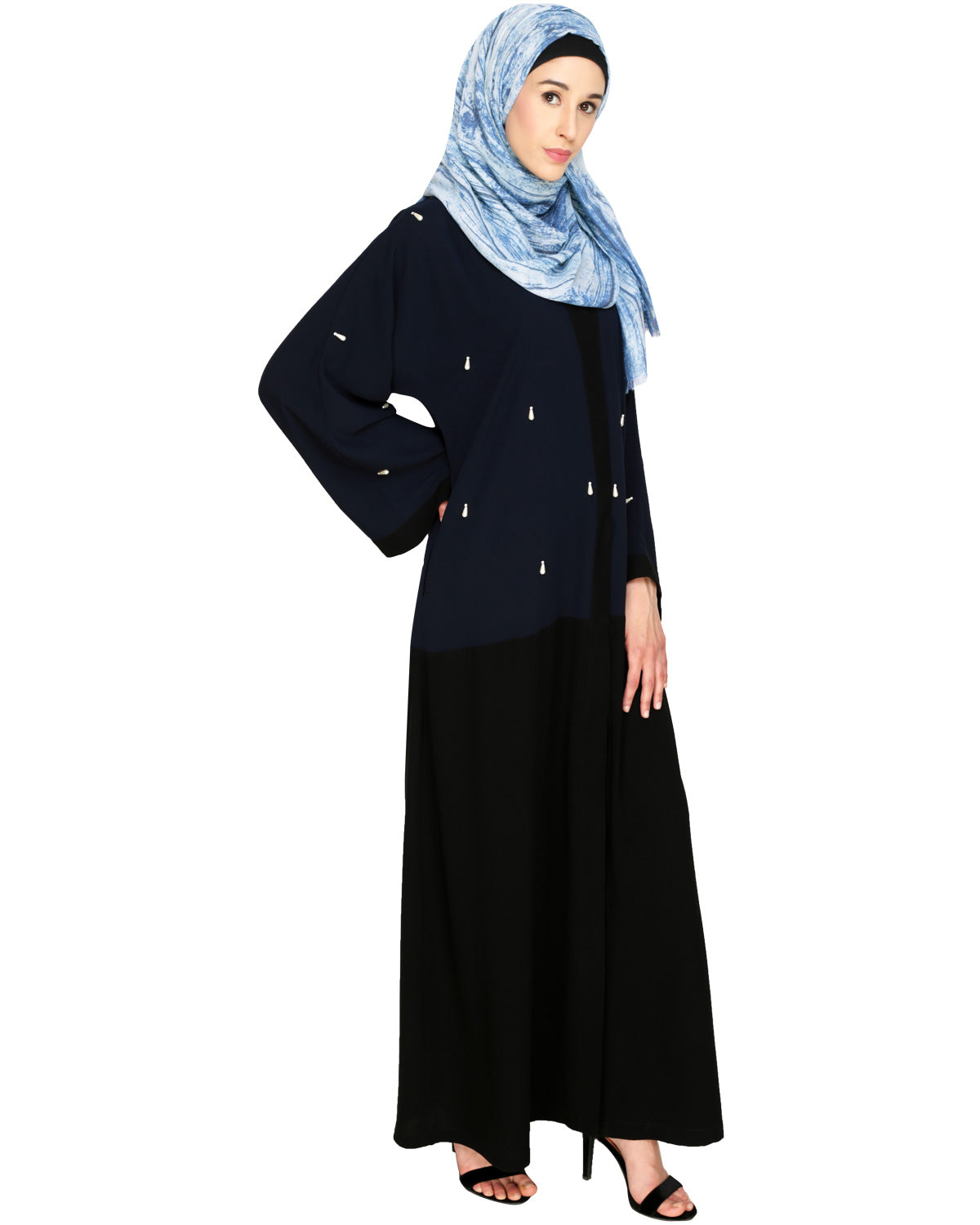Pearl Delight Dubai Style Abaya Wine