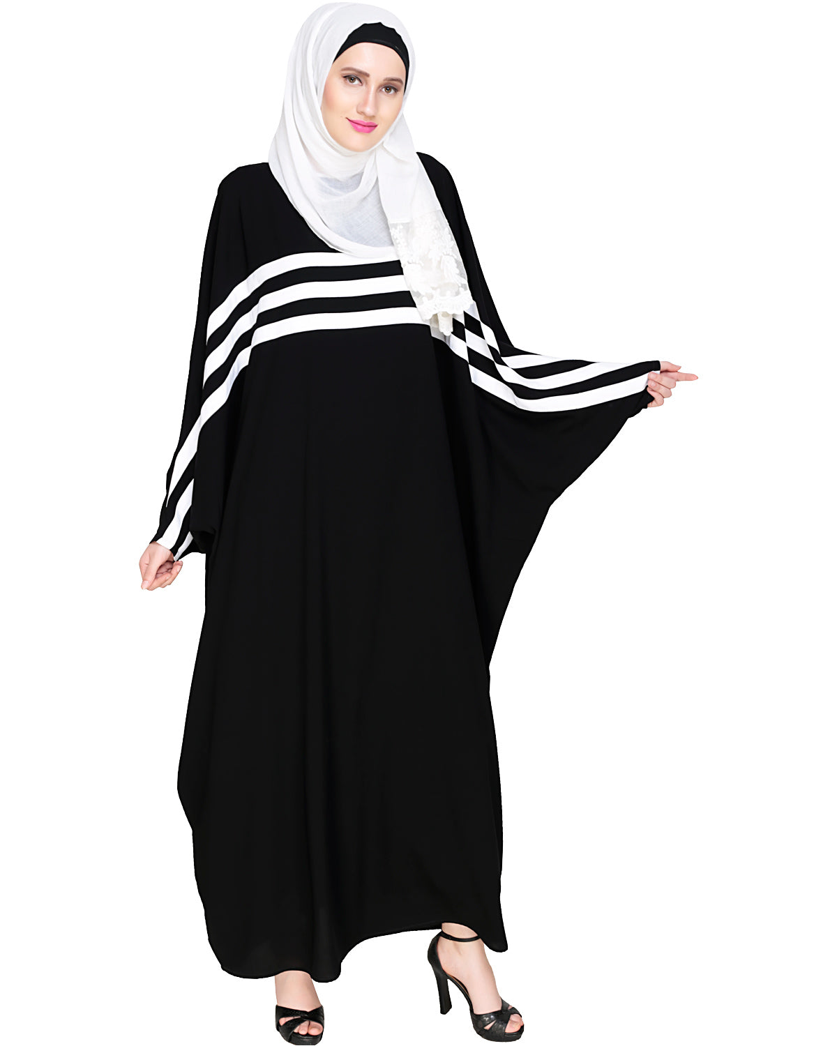Sporty Kaftan With Black Detailing Wine