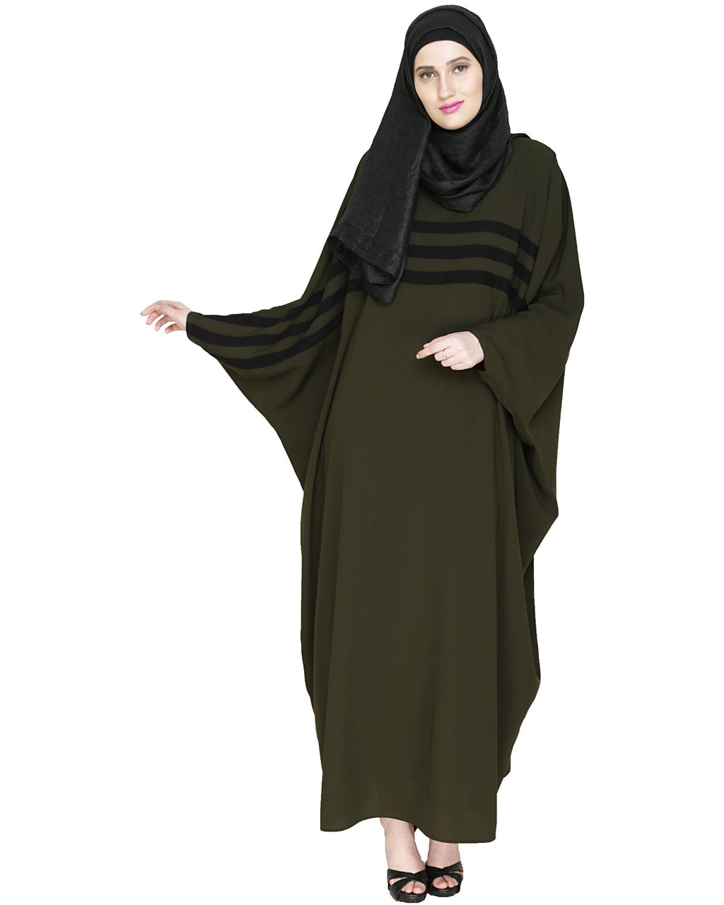 Sporty Kaftan With Black Detailing Wine