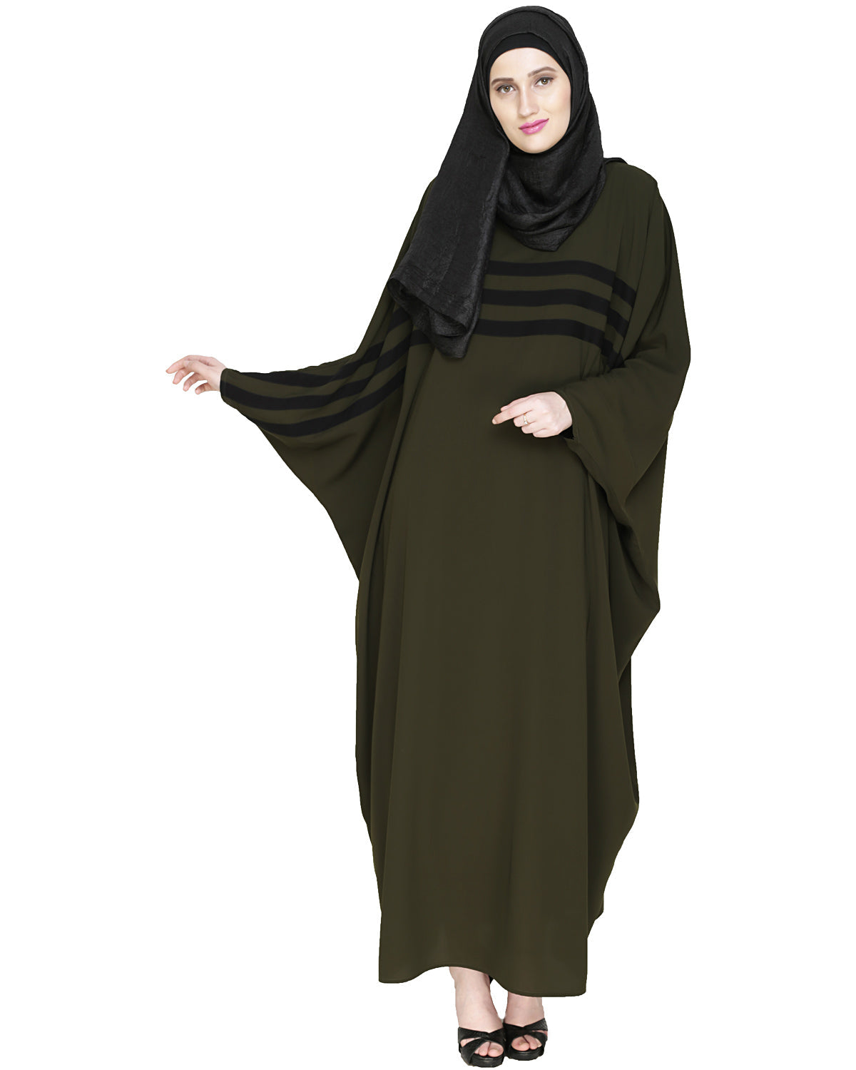 Sporty Kaftan With Black Detailing Wine