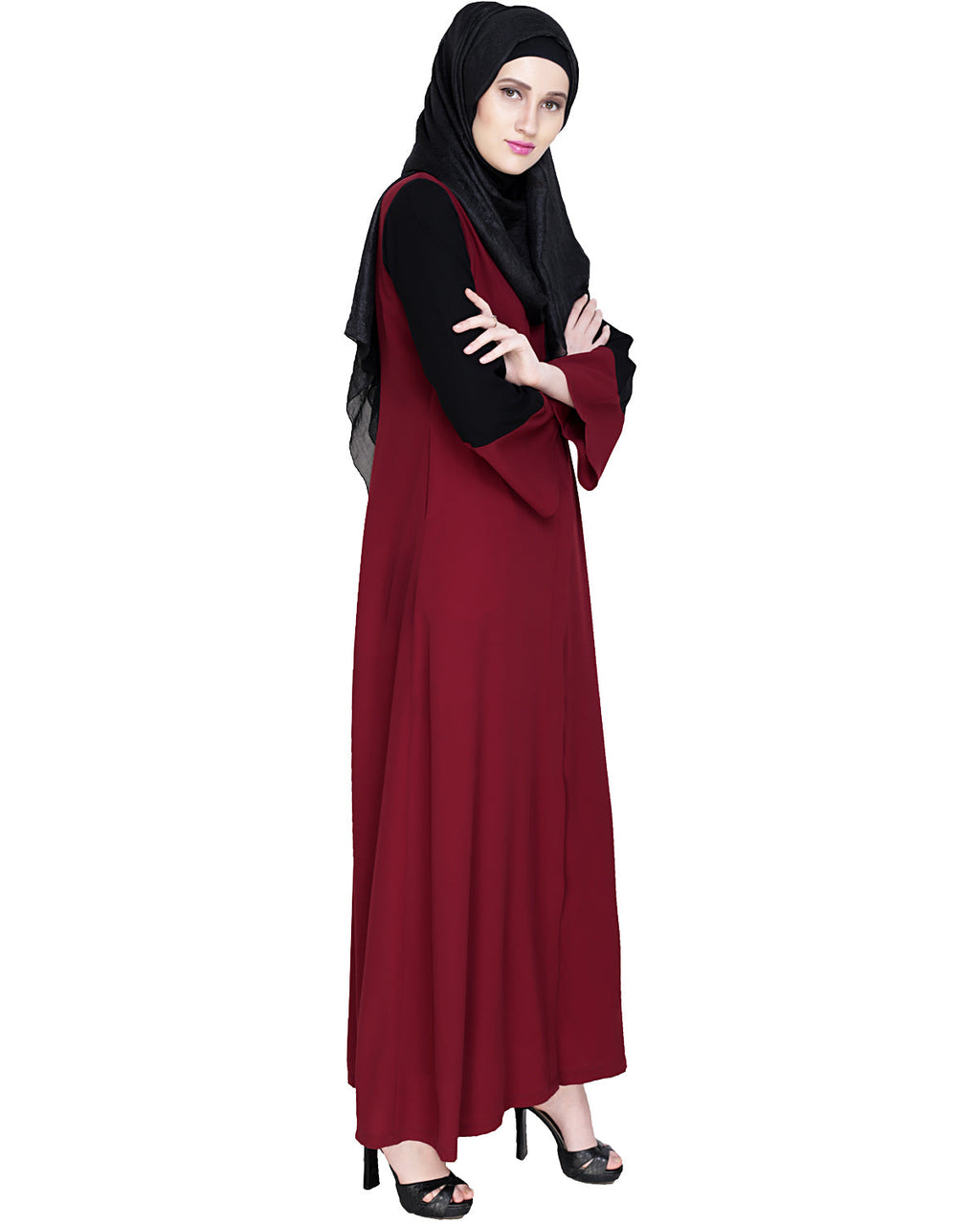 Folksy Abaya Wine