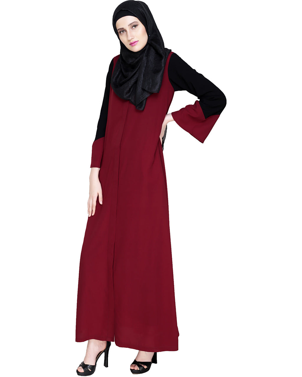 Folksy Abaya Wine