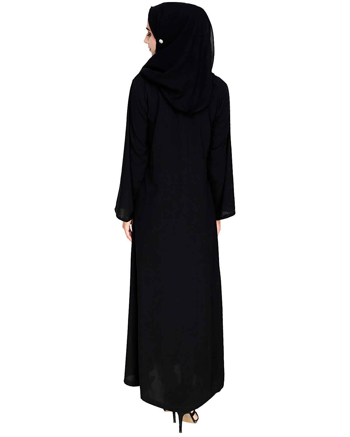 Exquisite Stone Work Dubai Style Abaya Black