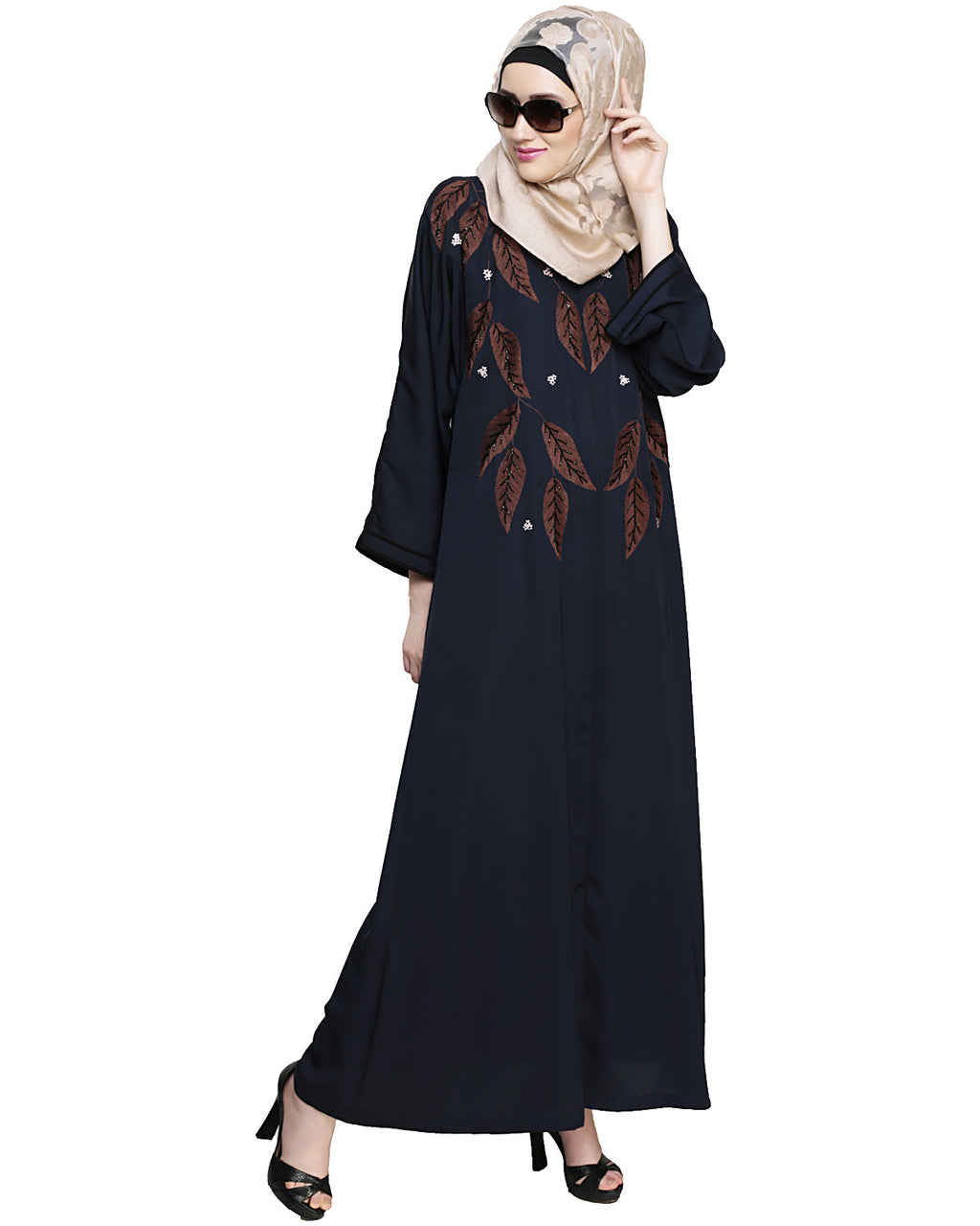 Blossomy Dubai Style Abaya Blue