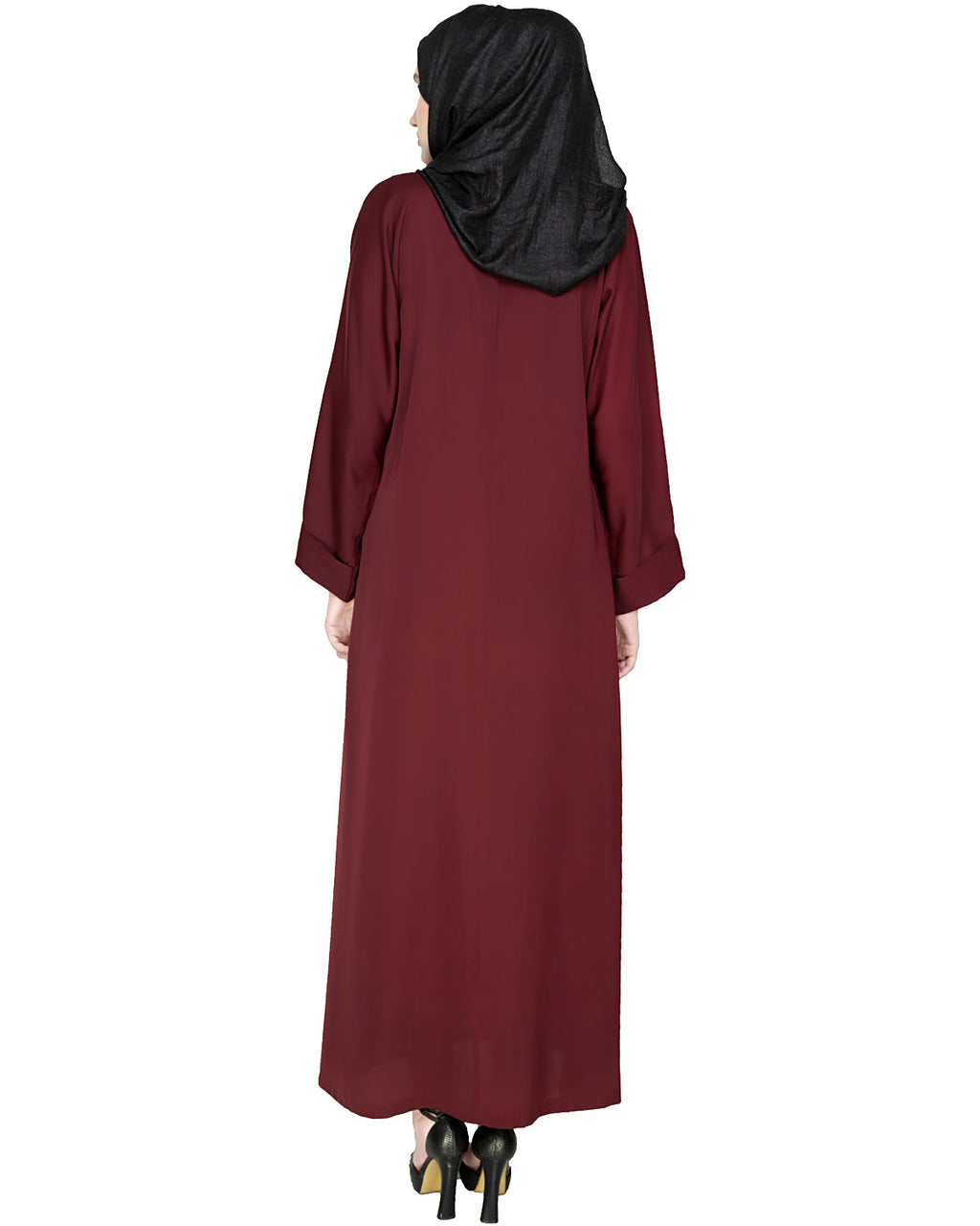 Botanic Beaded Dubai Style Abaya Oak Brown