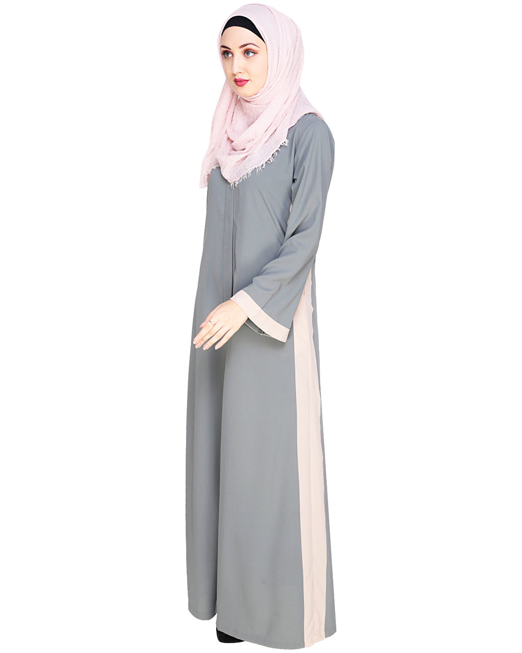 Side Panelled Abaya Brown