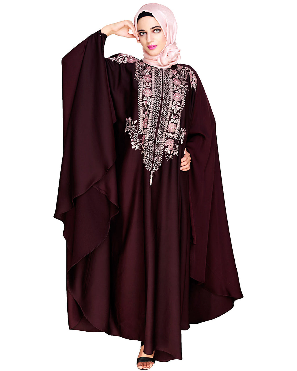 Royal Beige Irani Kaftan Wine
