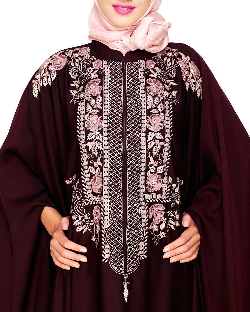 Royal Beige Irani Kaftan Wine