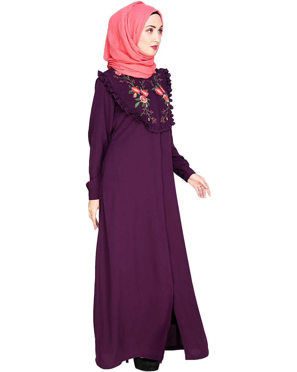 Ruffled Affair Abaya Green