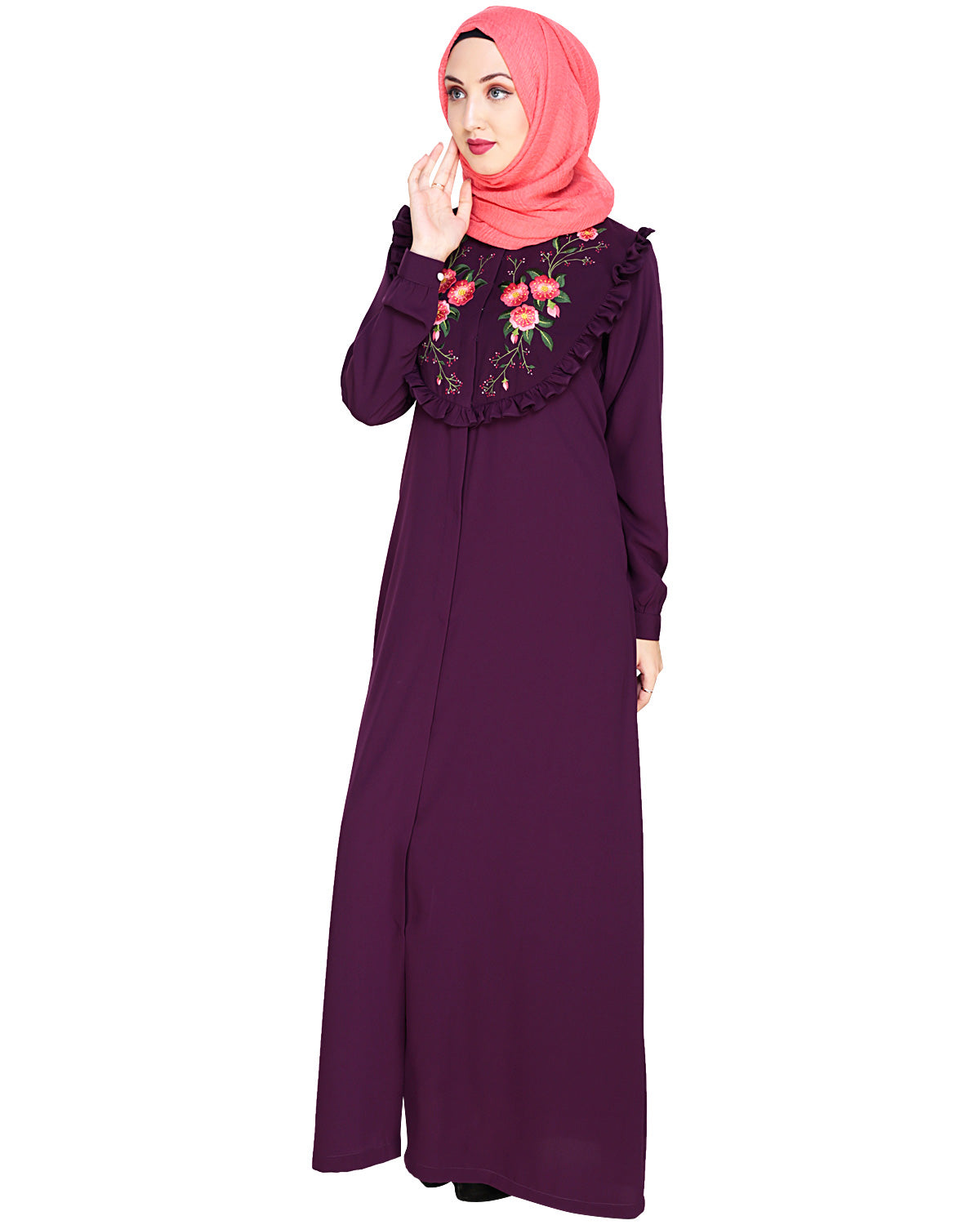 Ruffled Affair Abaya Green