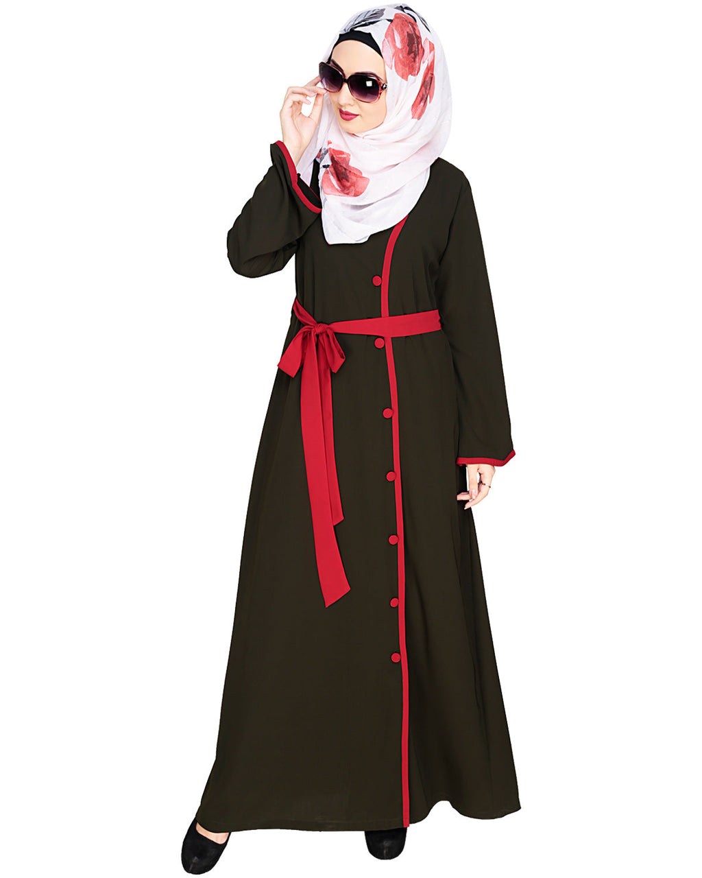 Vougish Angarkha Abaya Olive