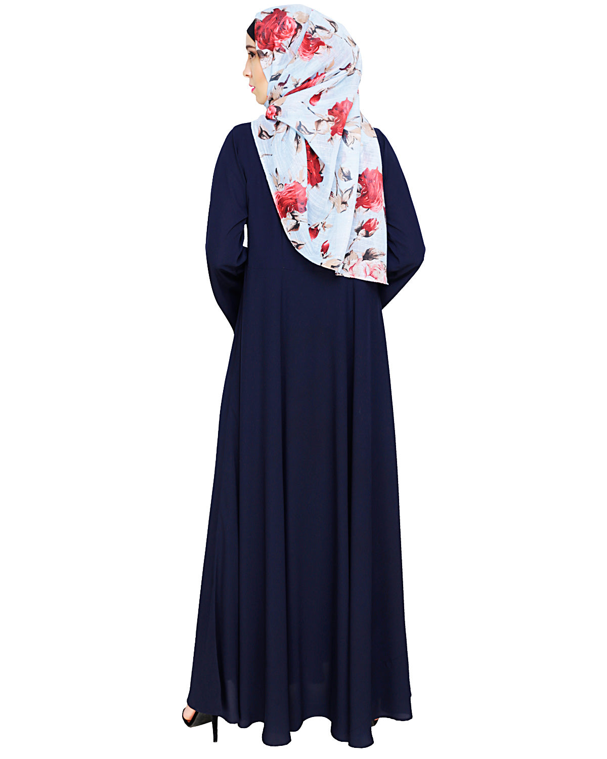 Flouncy Laced Abaya Blue