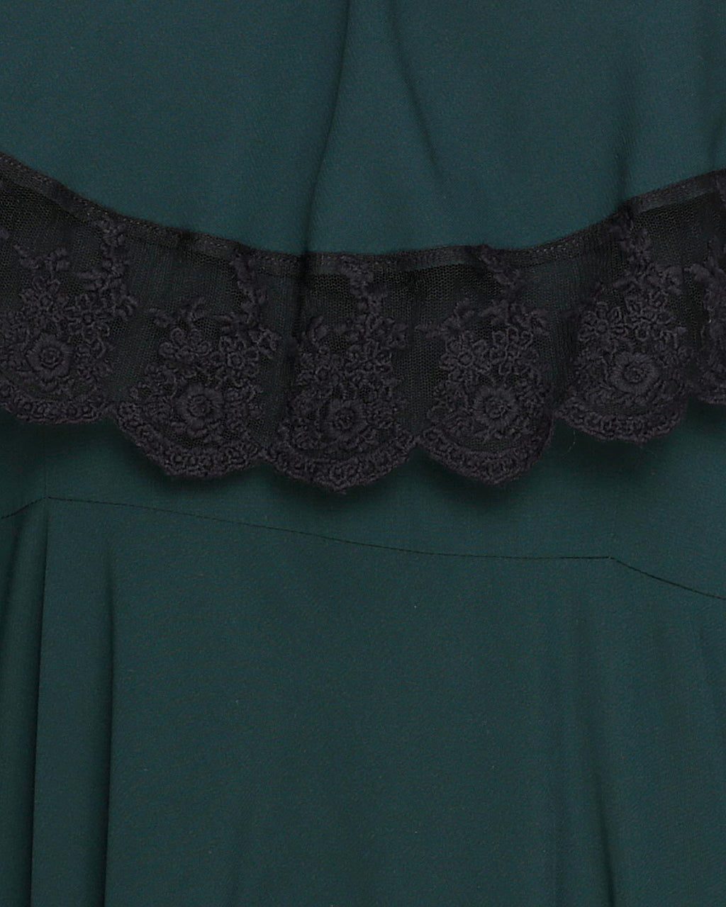 Flouncy Laced Abaya Green